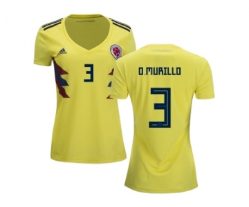 Women Colombia #3 O.Murillo Home Soccer Country Jersey