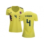 Women Colombia #4 S.Medina Home Soccer Country Jersey