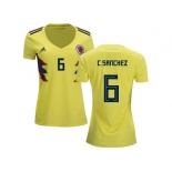 Women Colombia #6 C.Sanchez Home Soccer Country Jersey