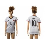 Women's Colombia #10 James Away Soccer Country Jersey