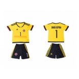 Colombia #1 David Ospina Home Kid Soccer Country Jersey