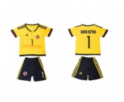 Colombia #1 David Ospina Home Kid Soccer Country Jersey