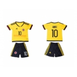 Colombia #10 James Home Kid Soccer Country Jersey