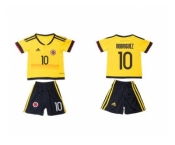 Colombia #10 Rodriguez Home Kid Soccer Country Jersey