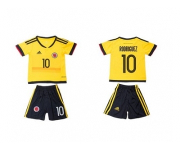 Colombia #10 Rodriguez Home Kid Soccer Country Jersey