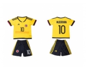 Colombia #10 Valderrama Home Kid Soccer Country Jersey