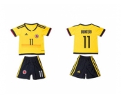 Colombia #11 Quintero Home Kid Soccer Country Jersey