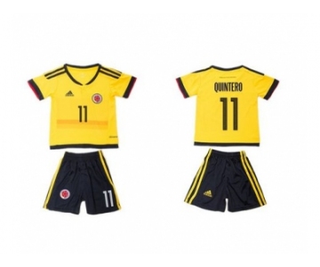 Colombia #11 Quintero Home Kid Soccer Country Jersey