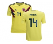 Colombia #14 Mateus Home Kid Soccer Country Jersey