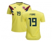 Colombia #19 F.Diaz Home Kid Soccer Country Jersey