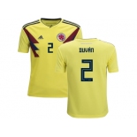 Colombia #2 Duvan Home Kid Soccer Country Jersey