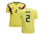 Colombia #2 Duvan Home Kid Soccer Country Jersey