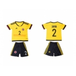 Colombia #2 Zapata Home Kid Soccer Country Jersey