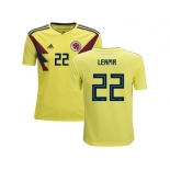 Colombia #22 Lerma Home Kid Soccer Country Jersey