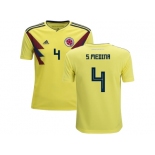 Colombia #4 S.Medina Home Kid Soccer Country Jersey