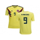 Colombia #9 R.Martinez Home Kid Soccer Country Jersey