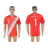 Costa Rica #1 Navas K. Home Soccer Country Jersey