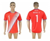 Costa Rica #1 Navas K. Home Soccer Country Jersey