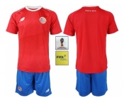 Costa Rica Blank Home Soccer Country Jerseys