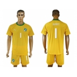 Cote dlvoire #1 Barry Home Soccer Country Jersey