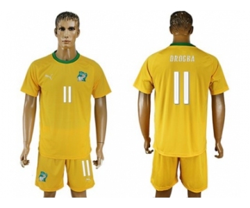 Cote dlvoire #11 Drogba Home Soccer Country Jersey