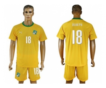 Cote dlvoire #18 Djakpa Home Soccer Country Jersey