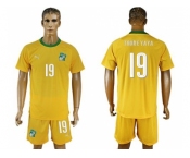 Cote dlvoire #19 Toure Yaya Home Soccer Country Jersey