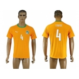 Cote dlvoire #4 Toure Home Soccer Country Jersey1