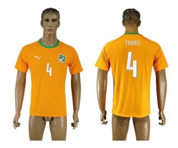 Cote dlvoire #4 Toure Home Soccer Country Jersey1