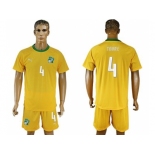 Cote dlvoire #4 Toure Home Soccer Country Jersey