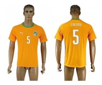 Cote dlvoire #5 Zokora Home Soccer Country Jersey1