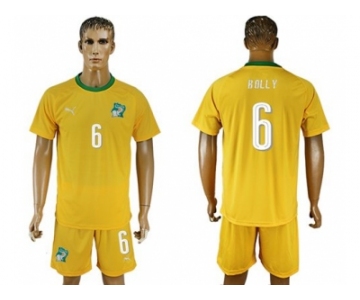 Cote dlvoire #6 Bolly Home Soccer Country Jersey