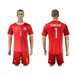 Danmark #1 Schmeichel Red Home Soccer Country Jersey