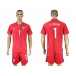 Chile #1 C.Bravo Home Soccer Country Jersey