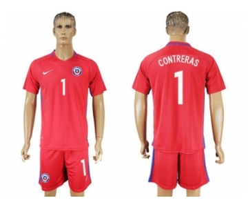 Chile #1 Contreras Home Soccer Country Jersey