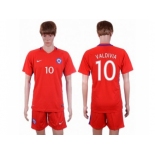 Chile #10 Valdivia Home Soccer Country Jersey