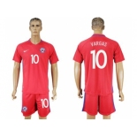 Chile #10 Vargas Home Soccer Country Jersey