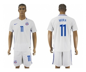 Chile #11 Mora Away Soccer Country Jersey