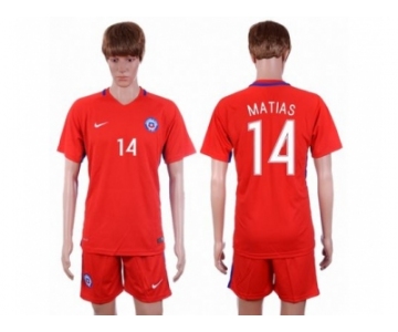 Chile #14 Matias Home Soccer Country Jersey