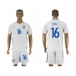 Chile #16 Diaz Away Soccer Country Jersey