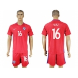 Chile #16 Diaz Home Soccer Country Jersey