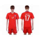 Chile #17 Medel Home Soccer Country Jersey