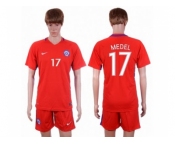 Chile #17 Medel Home Soccer Country Jersey