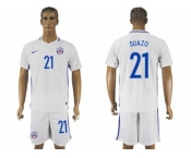 Chile #21 Suazo Away Soccer Country Jersey