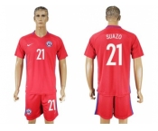 Chile #21 Suazo Home Soccer Country Jersey