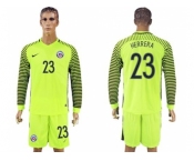 Chile #23 Herrera Green Long Sleeves Goalkeeper Soccer Country Jersey