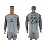 Chile #23 Herrera Grey Goalkeeper Long Sleeves Soccer Country Jersey