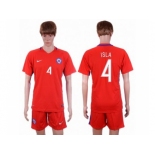 Chile #4 Isla Home Soccer Country Jersey