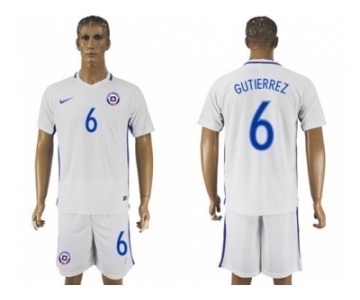 Chile #6 Gutierrez Away Soccer Country Jersey