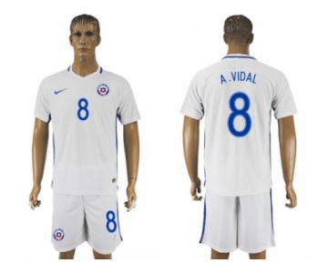 Chile #8 A.Vidal Away Soccer Country Jersey